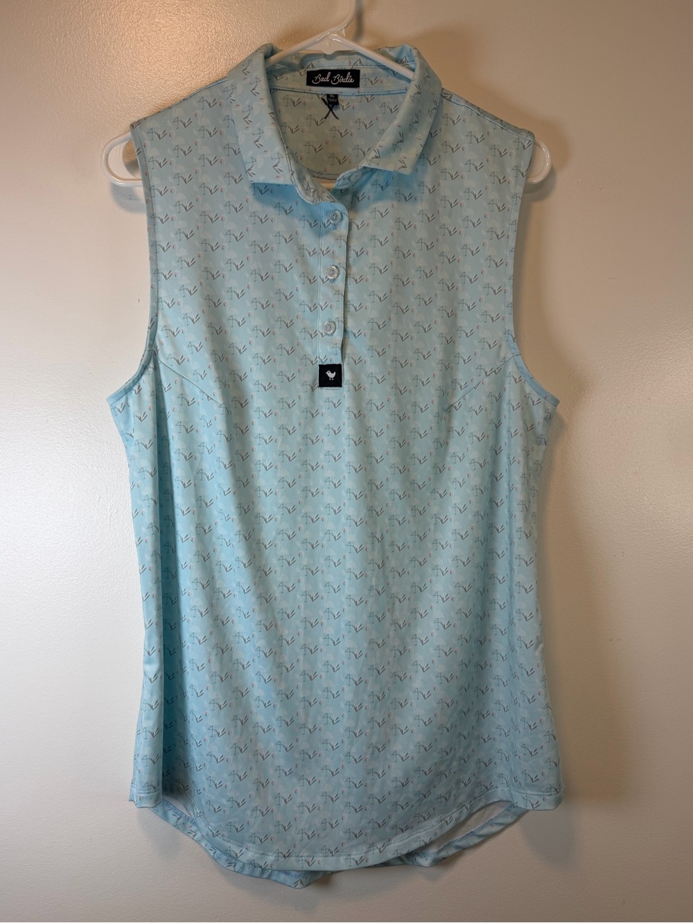 Bad Birdie Lil' Mingos Women's Sleeveless Golf Polo Shirt Flamingos Size XL